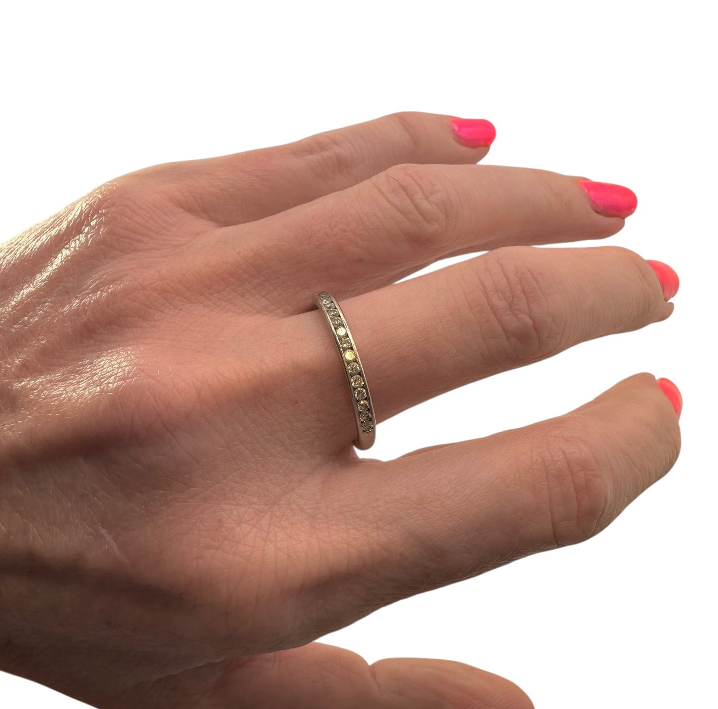 0.33 Ct Natural Diamond, Platinum Beaverbrooks Half Eternity Ring - Flamingo Gems
