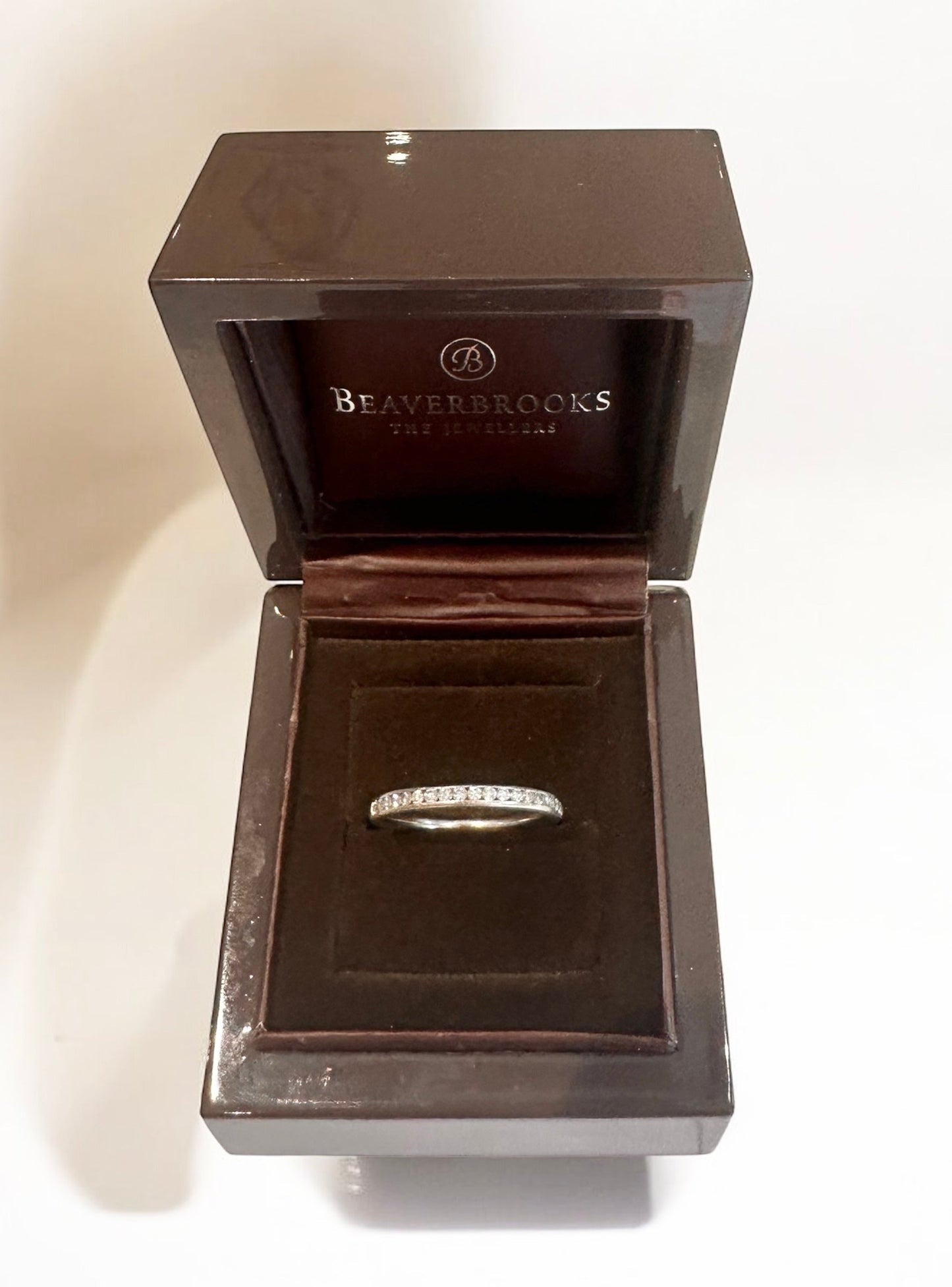 0.33 Ct Natural Diamond, Platinum Beaverbrooks Half Eternity Ring - Flamingo Gems