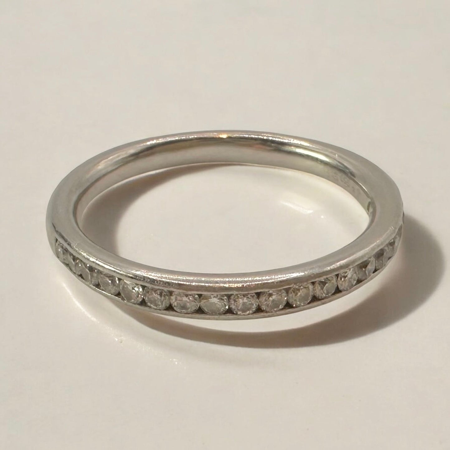 0.33 Ct Natural Diamond, Platinum Beaverbrooks Half Eternity Ring - Flamingo Gems