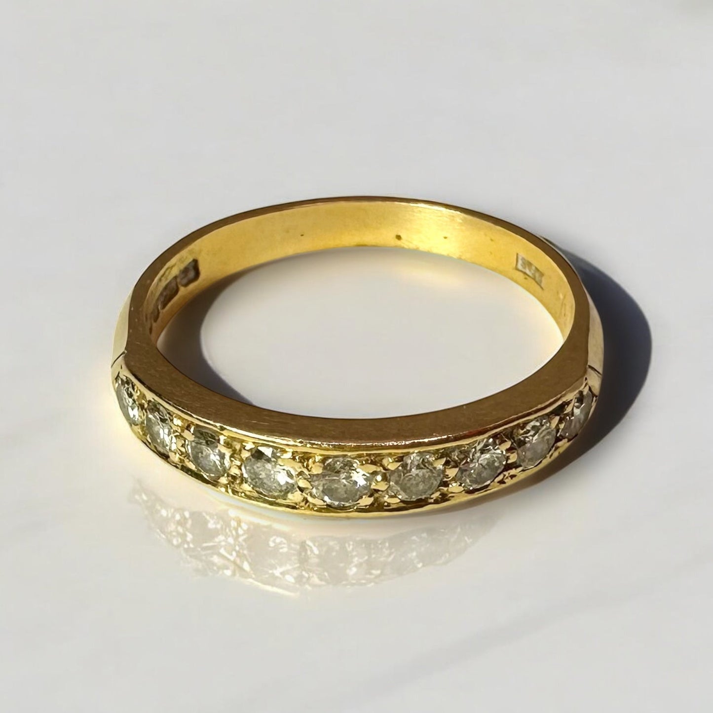 0.35 Ct Natural Diamond Eternity Ring - 18 Ct Gold, WGI Certificate £1,500 - Flamingo Gems