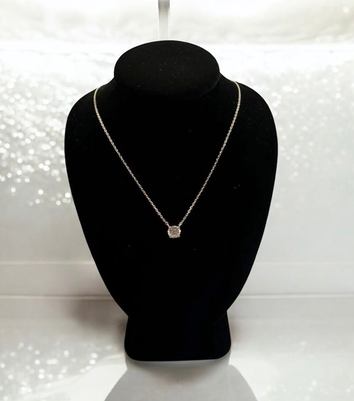0.72 Carat Natural Diamond Necklace, 18K Yellow Gold - WGI Certificate £4,200 - Flamingo Gems