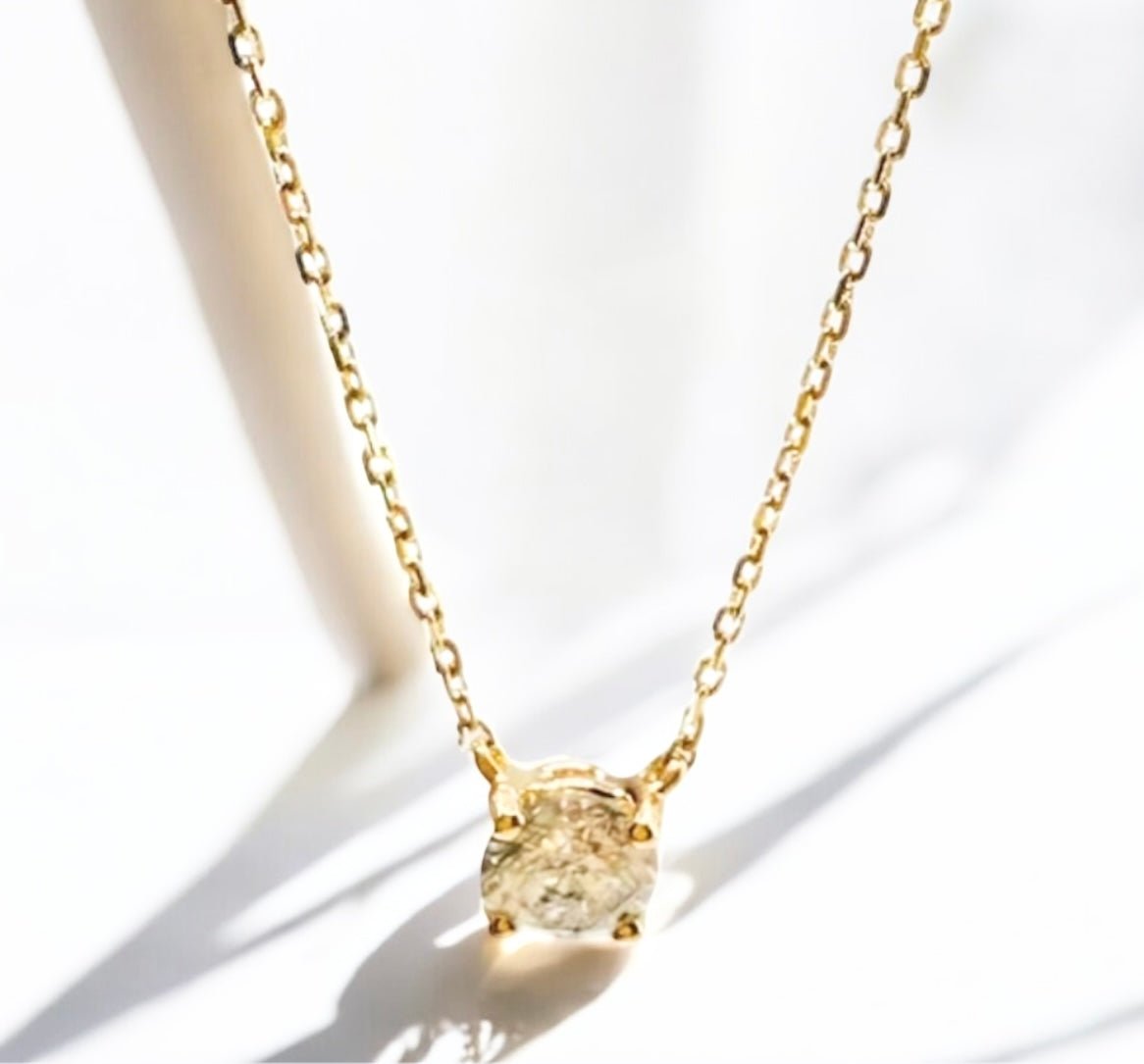 0.72 Carat Natural Diamond Necklace, 18K Yellow Gold - WGI Certificate £4,200 - Flamingo Gems