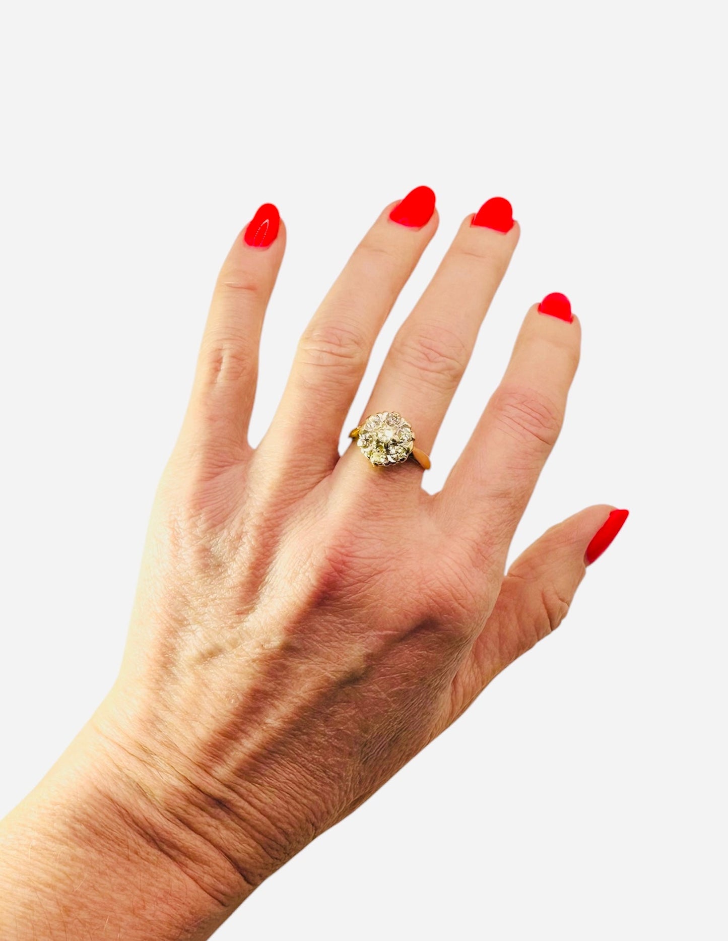 1 Carat Natural Diamond 18K White and Yellow Gold Ring - WGI Certificate - £4,500 - Flamingo Gems