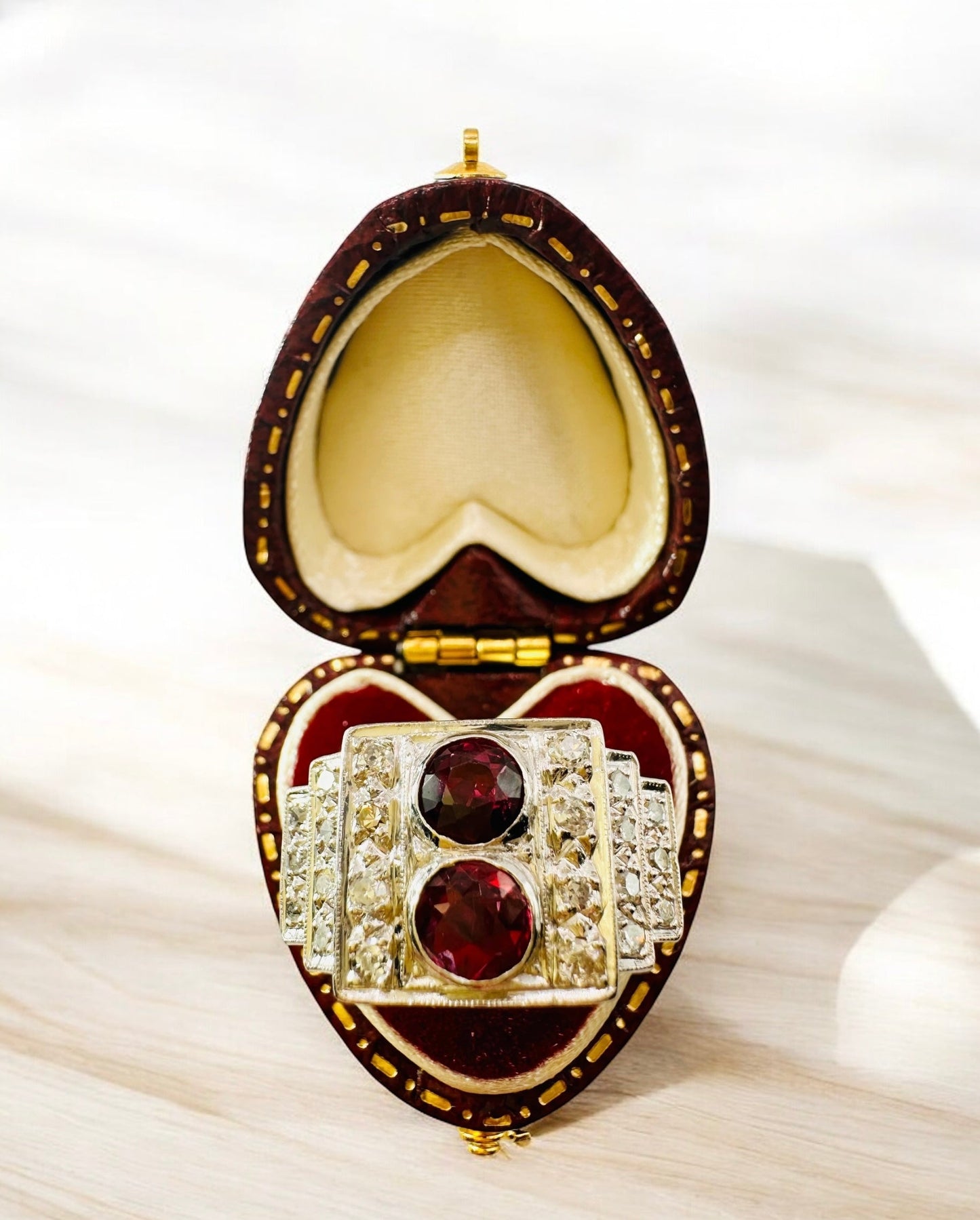 1 Ct Burmese Unheated Ruby, 0.40 Ct Old European Cut Diamond, Platinum Ring - WGI Certificate £8,000 - Flamingo Gems
