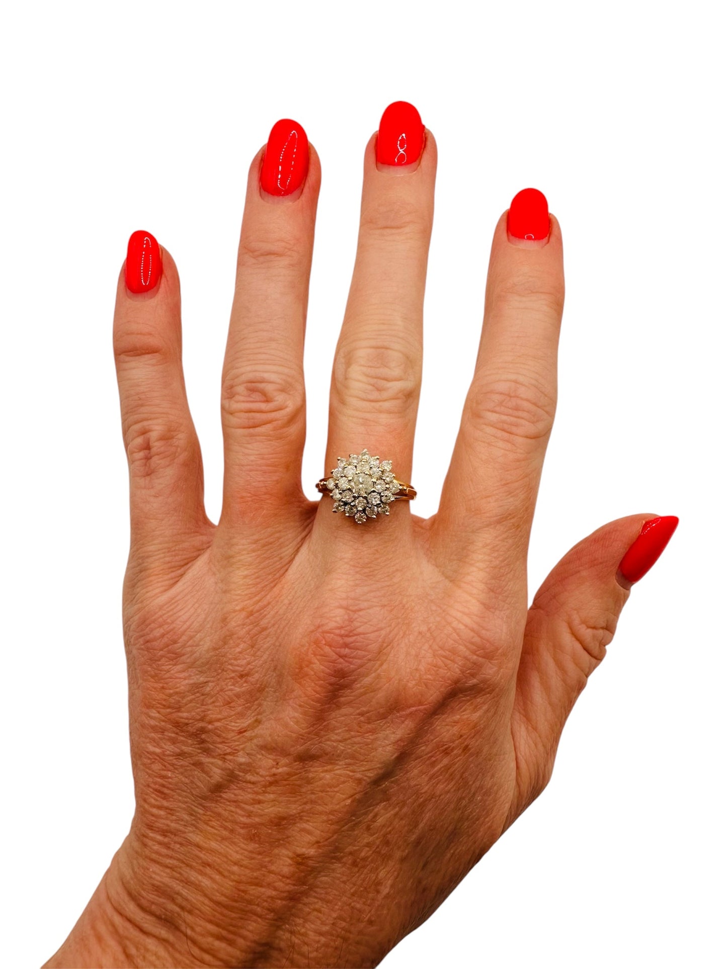 1.00 Carat Natural Diamond Ring, 18K White and Yellow Gold - WGI Certificate - £4,800 - Flamingo Gems