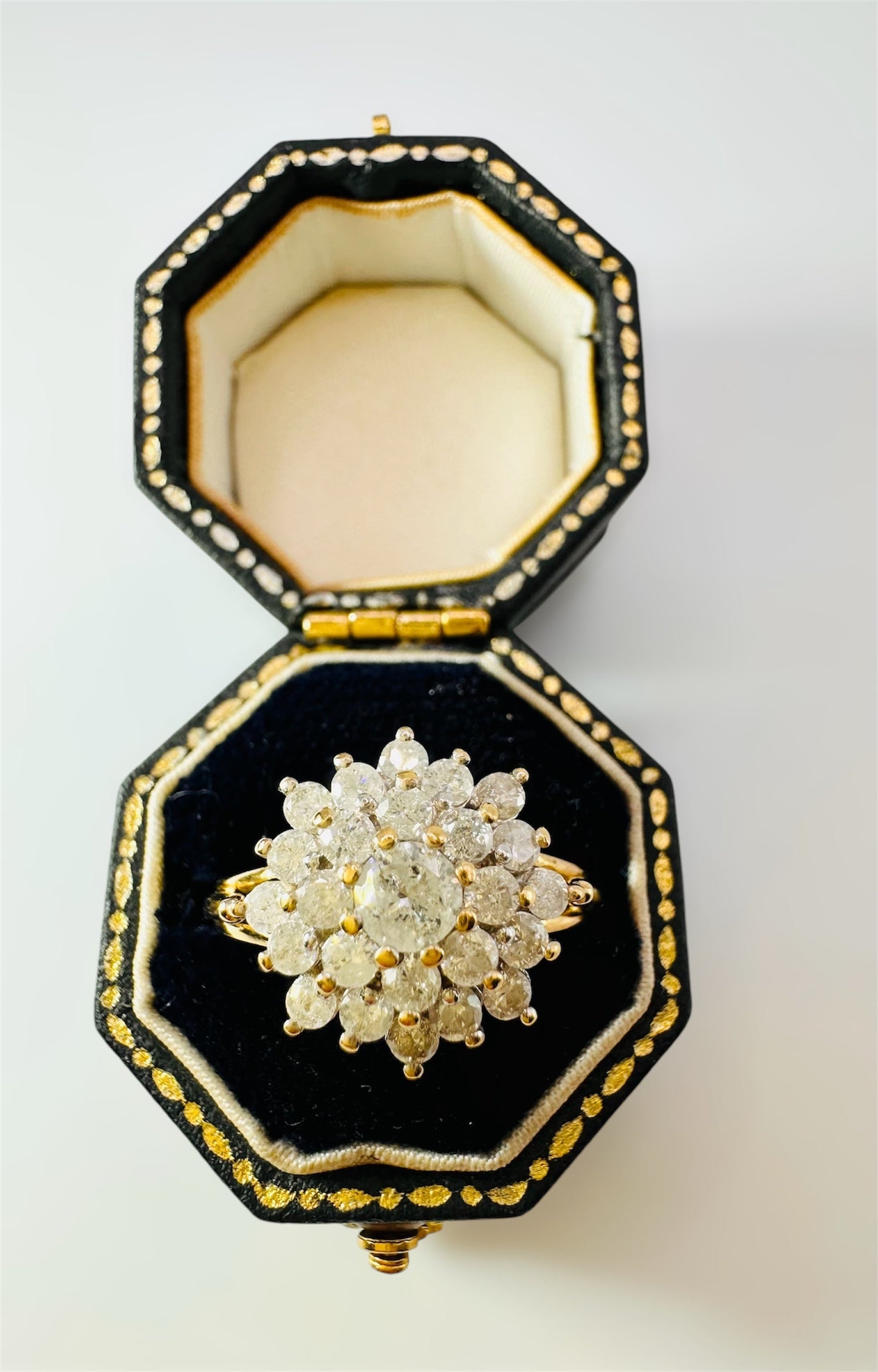 1.00 Carat Natural Diamond Ring, 18K White and Yellow Gold - WGI Certificate - £4,800 - Flamingo Gems