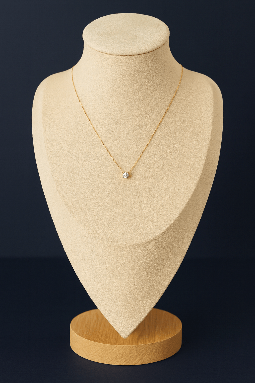 1.01 Carat Natural Diamond Necklace, 18K Yellow Gold - WGI Certificate £6,500 - Flamingo Gems