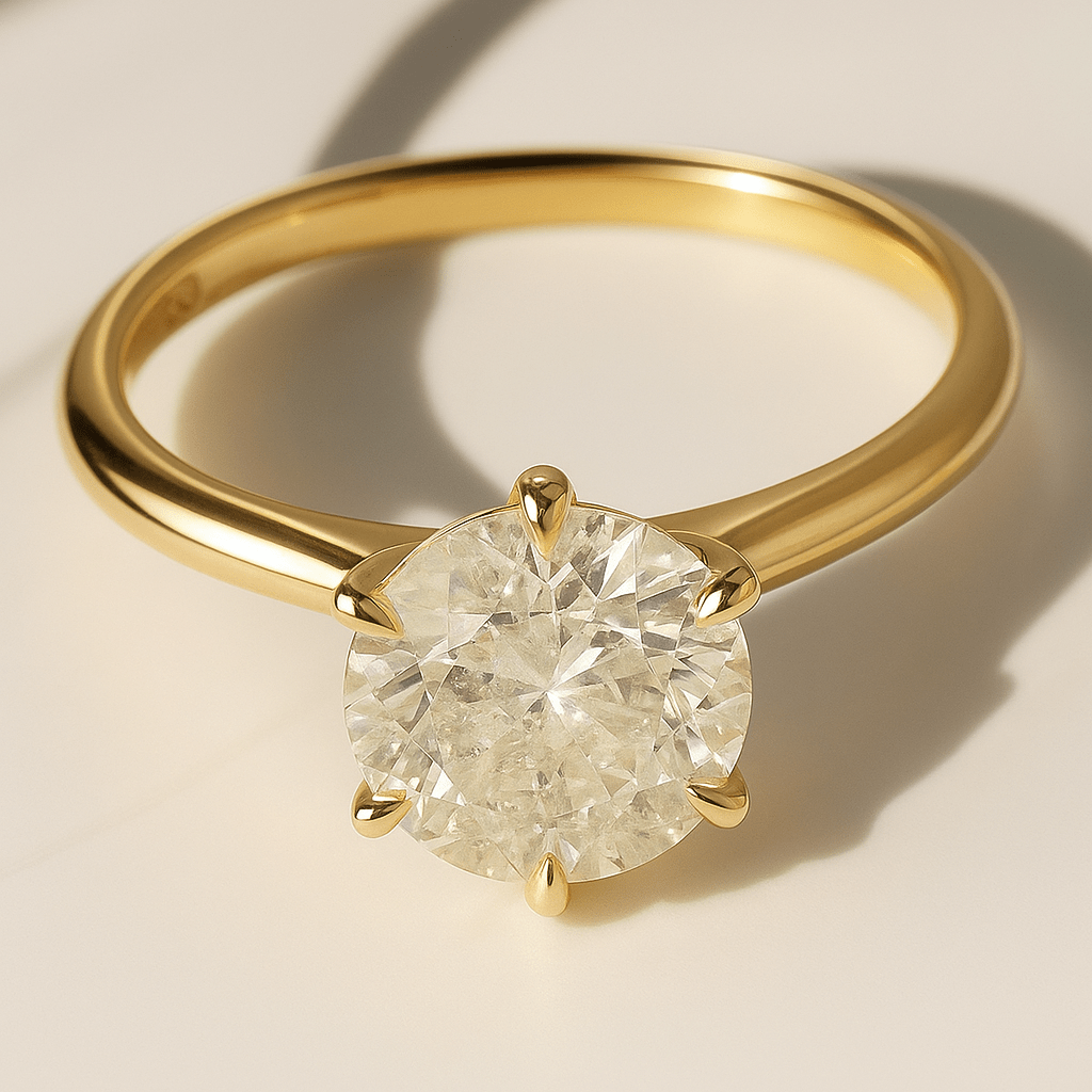 1.12 Natural Diamond Solitaire Engagement Ring - 18K Yellow Gold - WGI Certificate £4,750 - Flamingo Gems