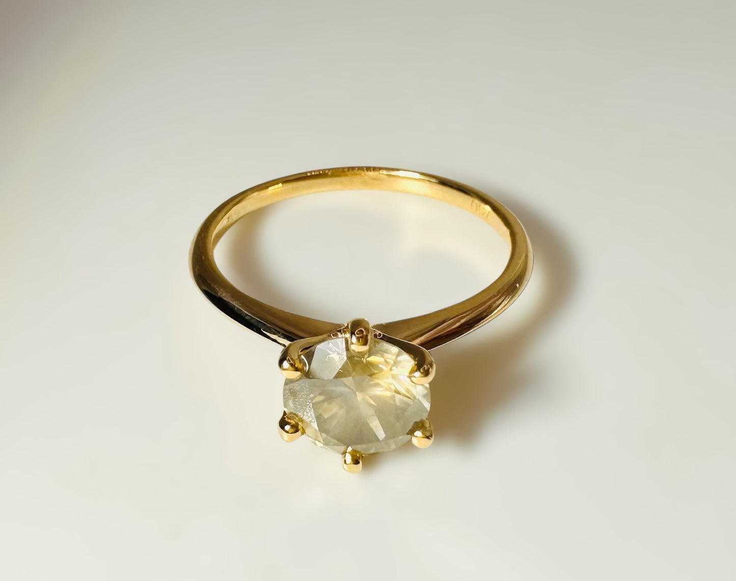 1.17 Ct Champagne Natural Diamond Ring, 18K Yellow Gold - WGI Certificate - £6,000 - Flamingo Gems