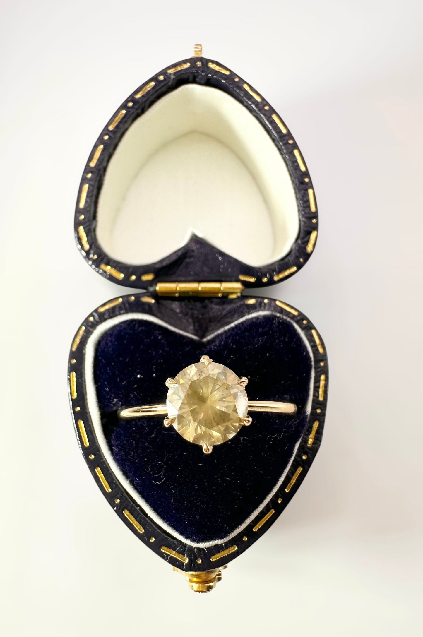 1.40 Ct Champagne Natural Diamond Ring, 18K Yellow Gold - WGI Certificate - £6,500 - Flamingo Gems
