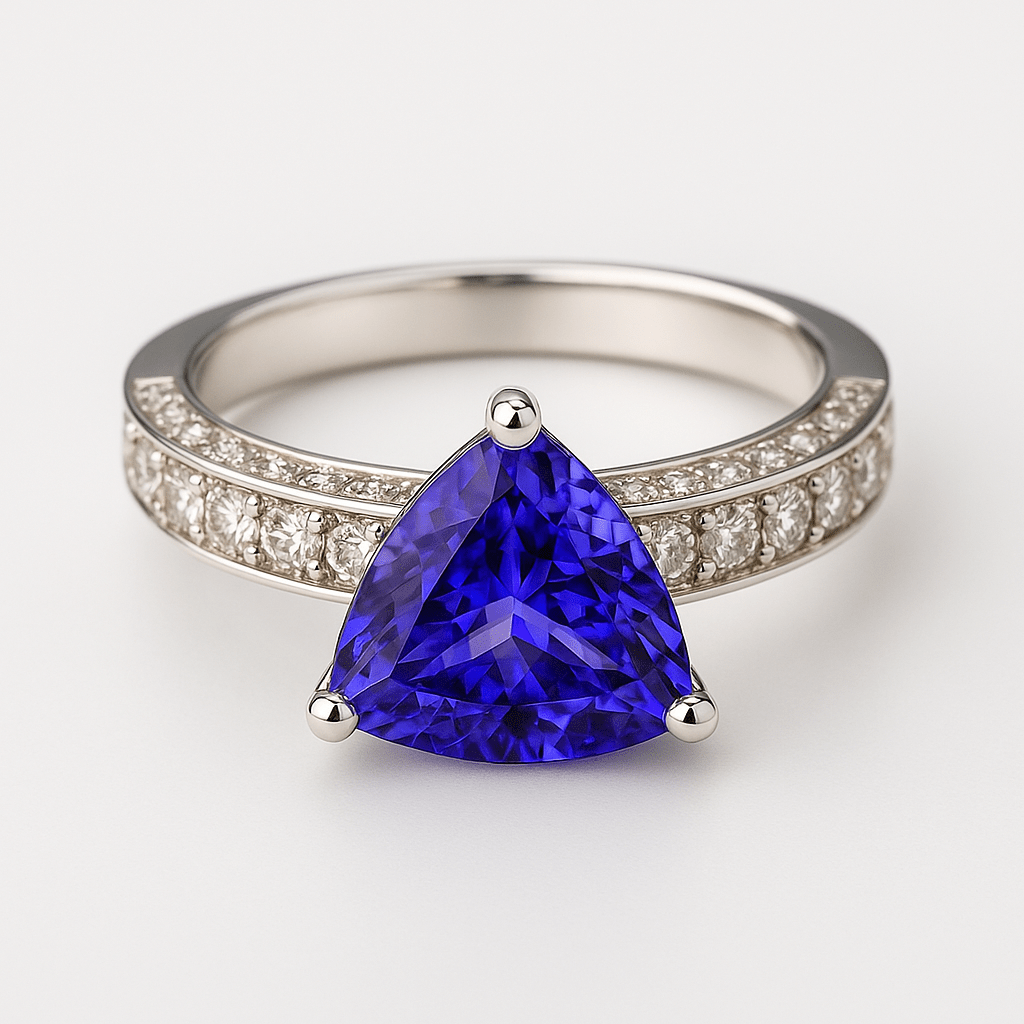 ✨ “1.45ct Tanzanite & 0.80ct Diamond Ring in 18K White Gold” ✨ - Flamingo Gems