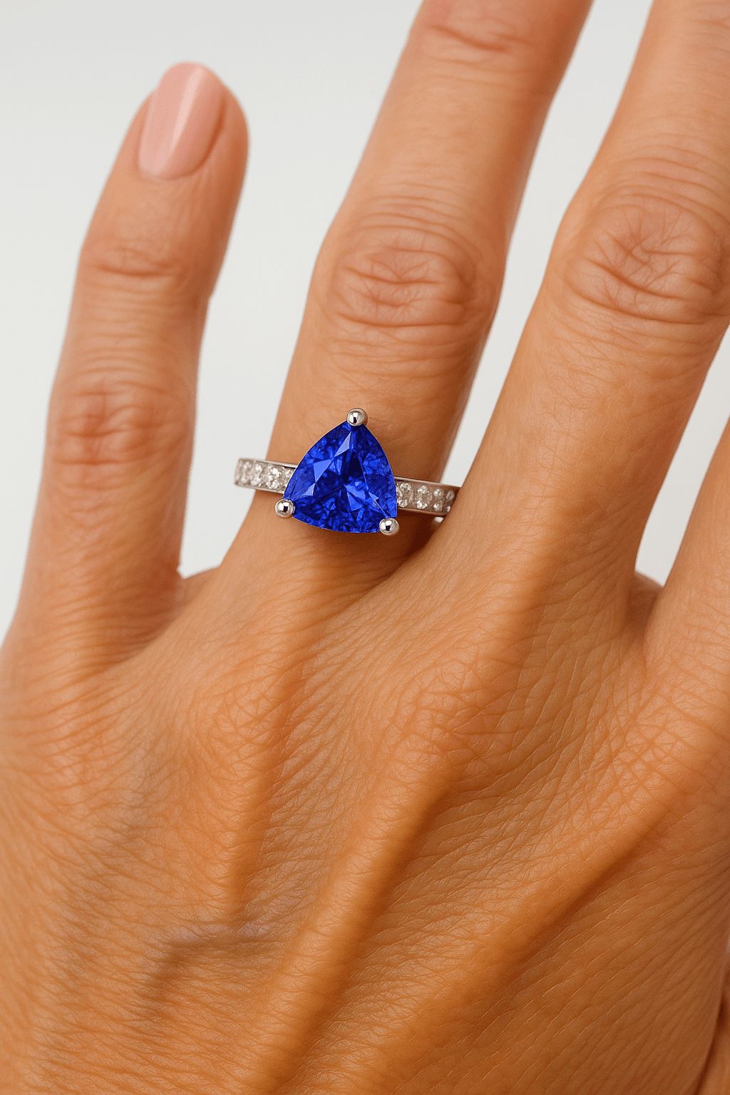 ✨ “1.45ct Tanzanite & 0.80ct Diamond Ring in 18K White Gold” ✨ - Flamingo Gems