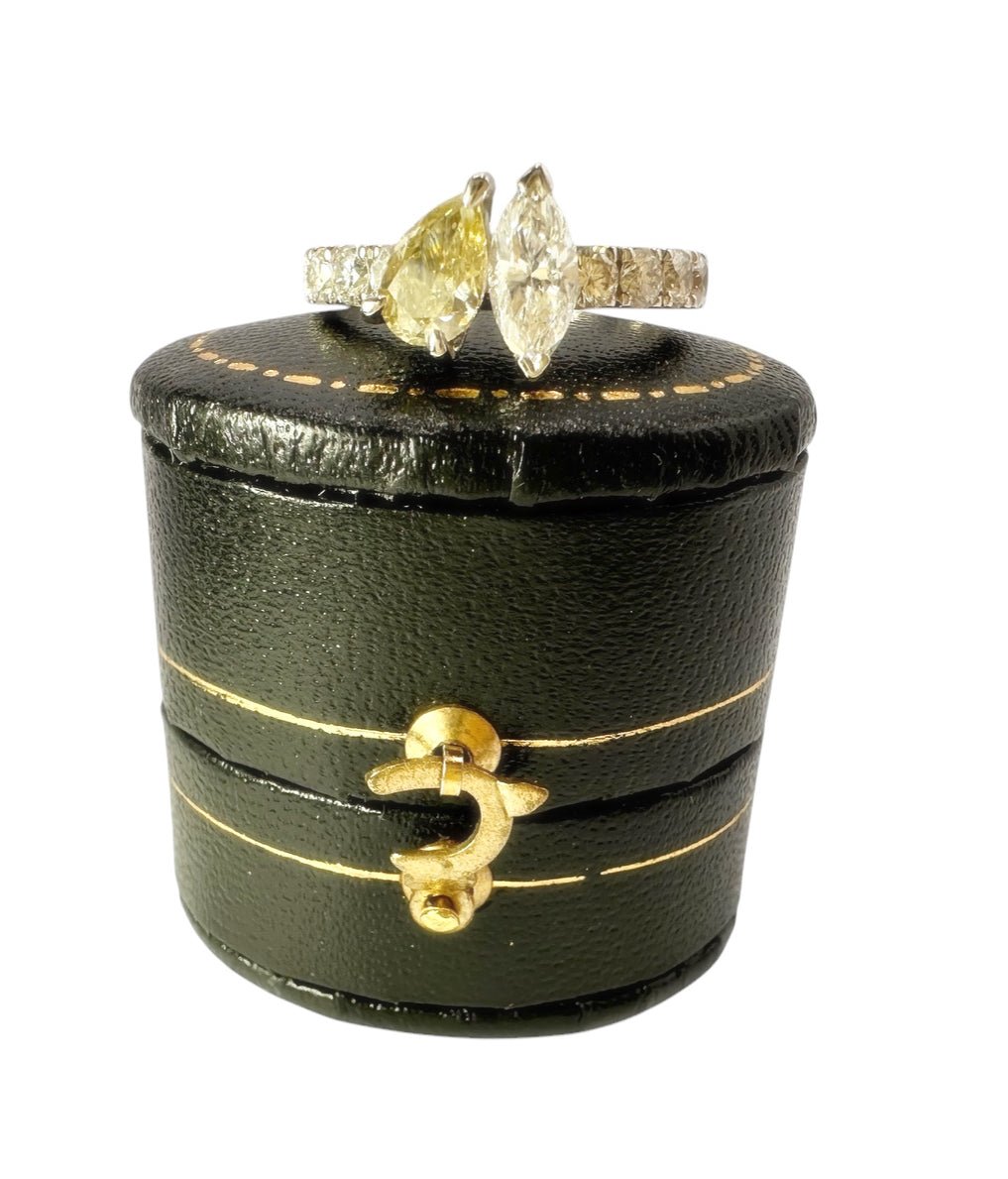 1.64 Ct Natural Diamond Moi de Toi Ring, Platinum - WGI Certificate £4.5k - Flamingo Gems