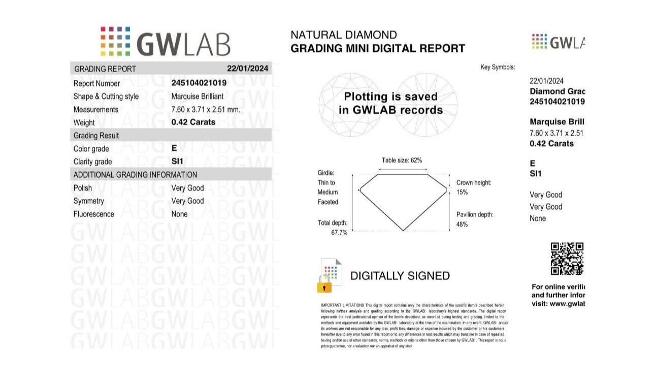 1.64 Ct Natural Diamond Moi de Toi Ring, Platinum - WGI Certificate £4.5k - Flamingo Gems