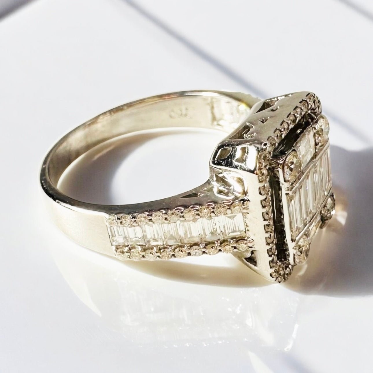 18 Ct White Gold Natural Diamond Ring, 1.15 ct - WGI Certification £5200 - Flamingo Gems