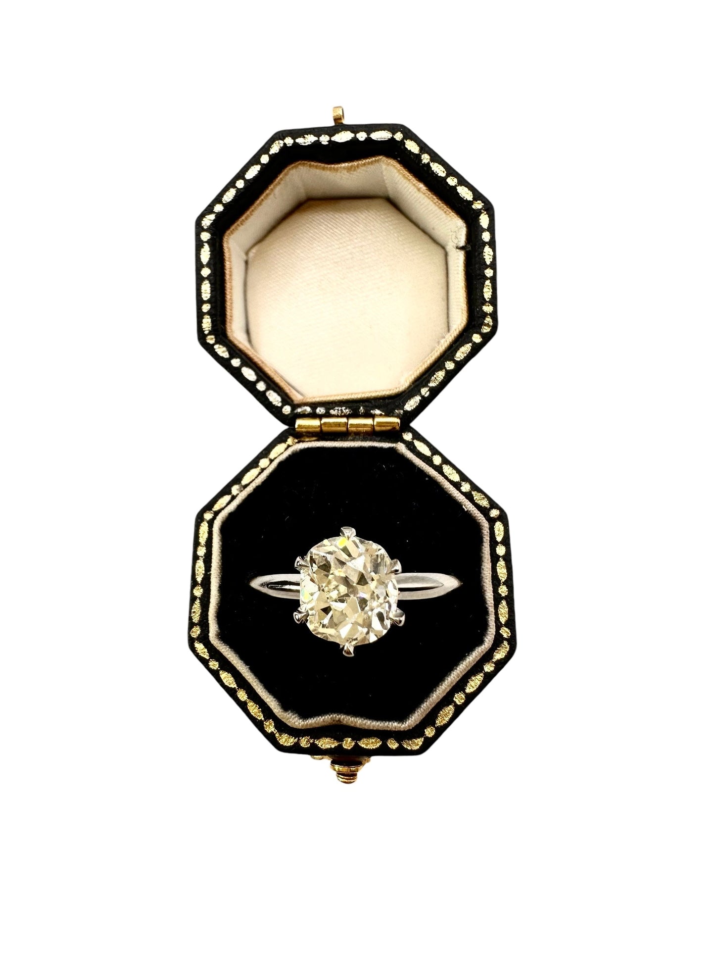 1.98 Ct Old Mine Cut Natural Diamond Solitaire, Platinum - WGI Certificate £20,700 - Flamingo Gems