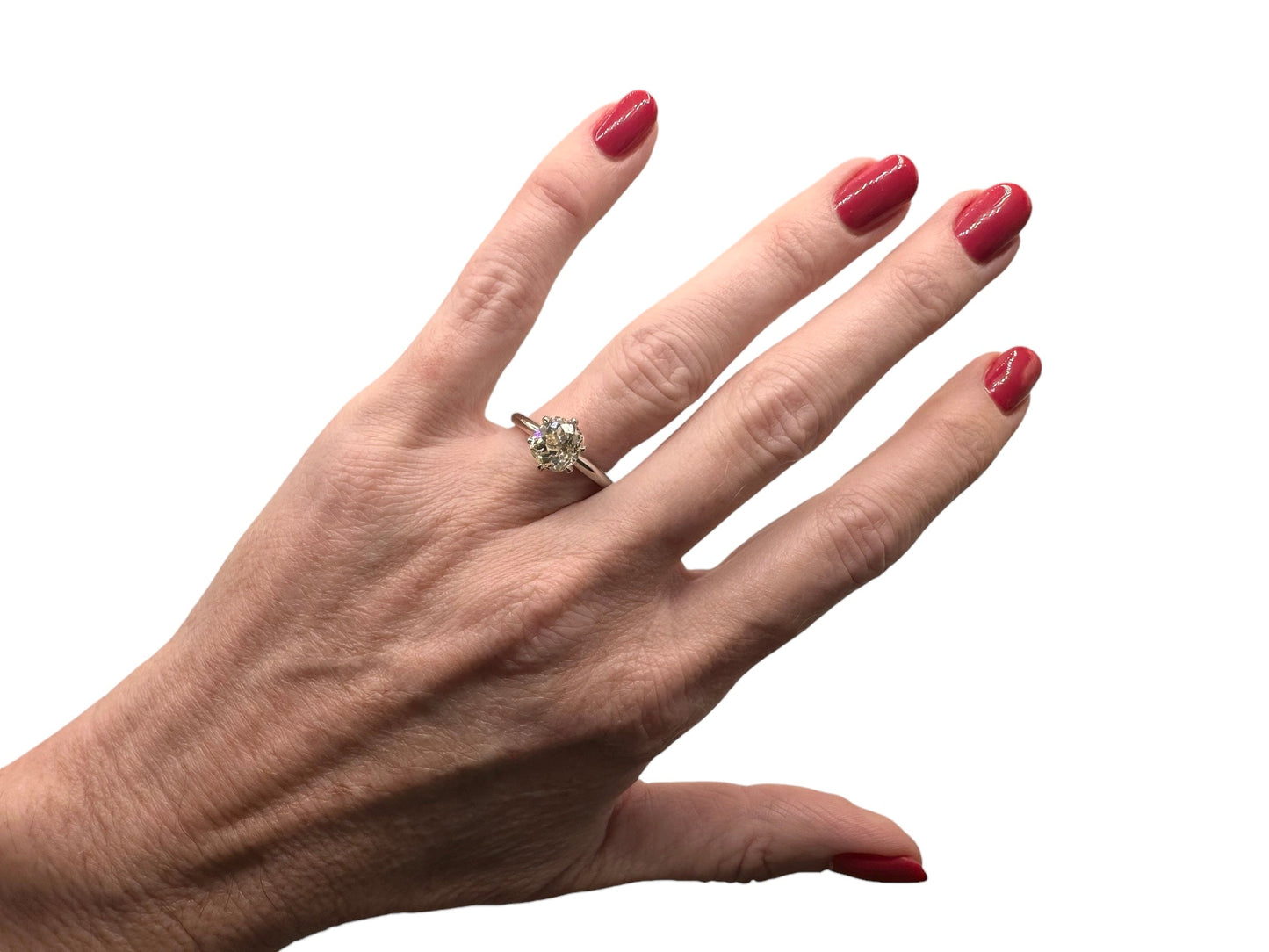 1.98 Ct Old Mine Cut Natural Diamond Solitaire, Platinum - WGI Certificate £20,700 - Flamingo Gems