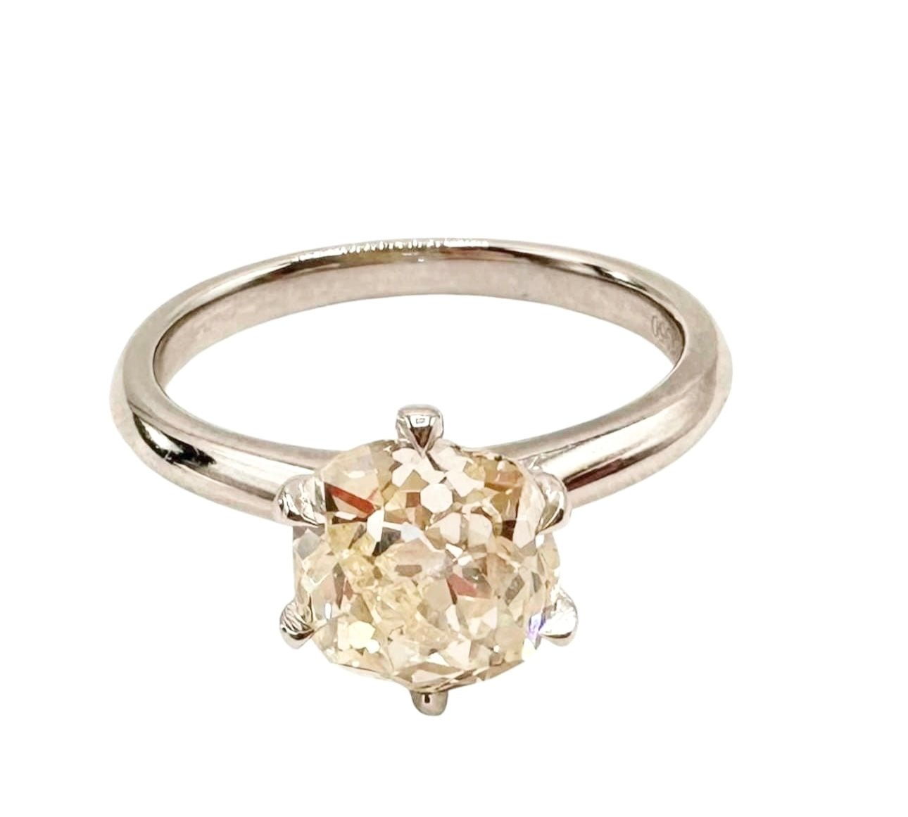 1.98 Ct Old Mine Cut Natural Diamond Solitaire, Platinum - WGI Certificate £20,700 - Flamingo Gems
