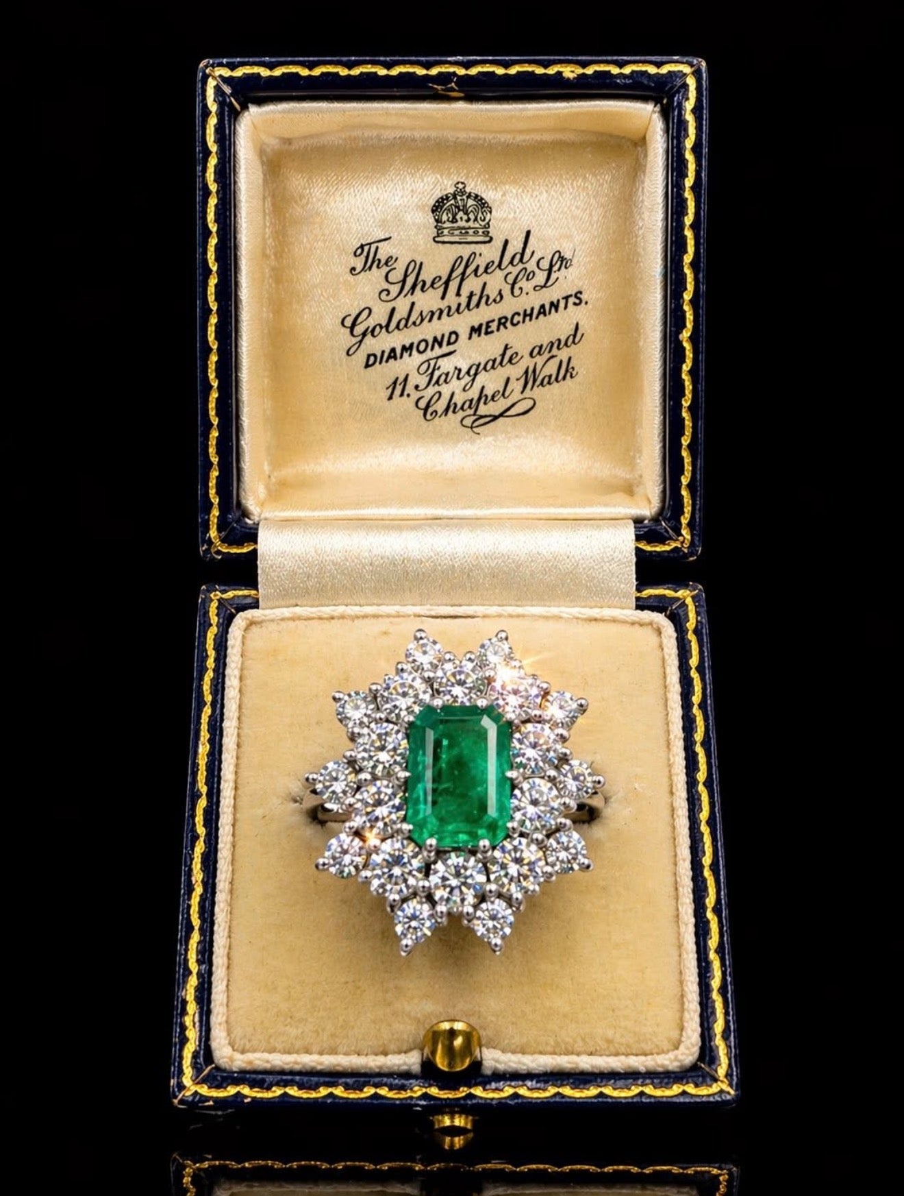 2.00ct Zambian Emerald and 2.30 Ct Natural Diamond Ring – 18k White Gold - RRP £9,000 - Flamingo Gems