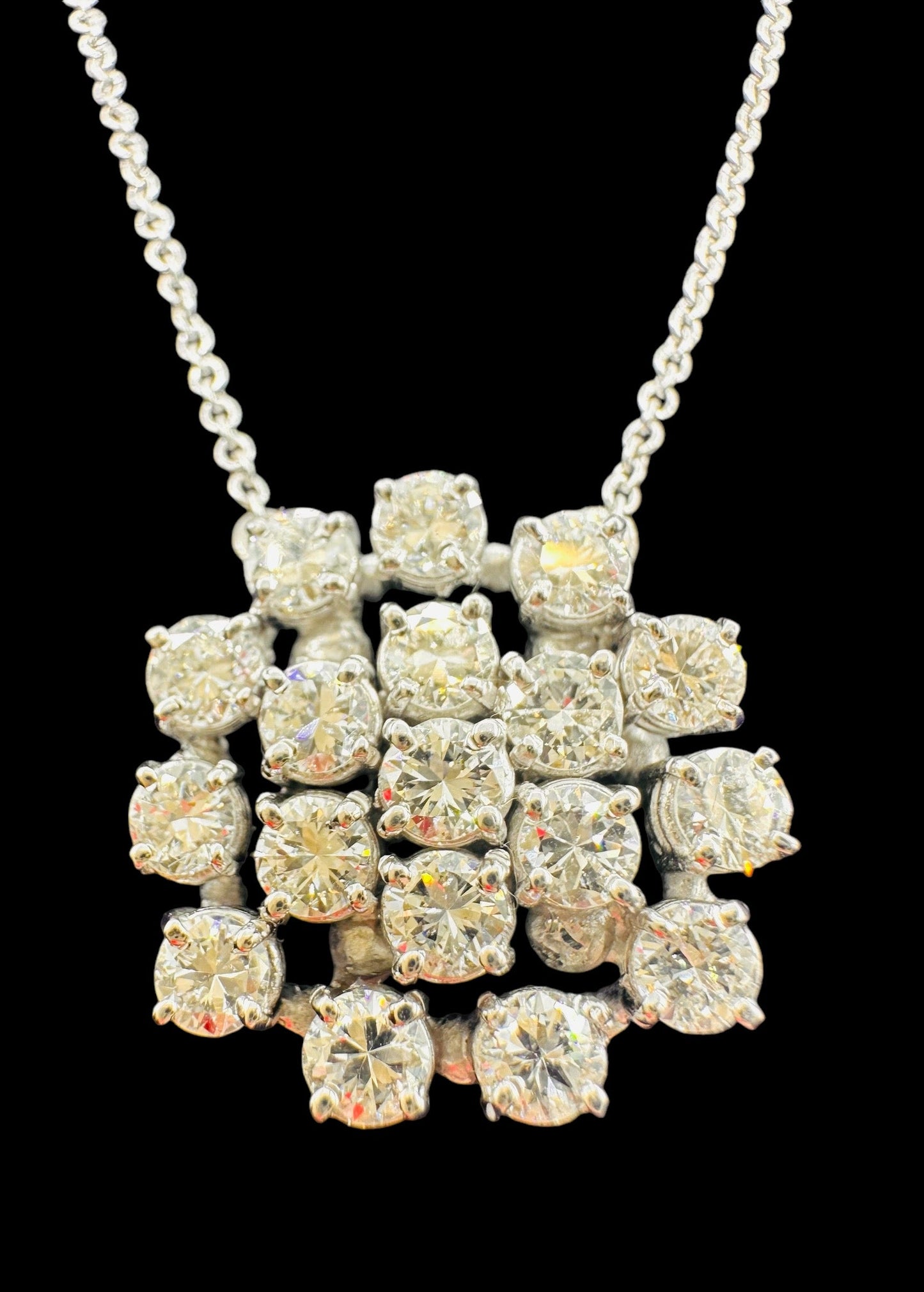 2.10 Carat Diamond Necklace, 18K White Gold - WGI Certificate £7,900 - Flamingo Gems