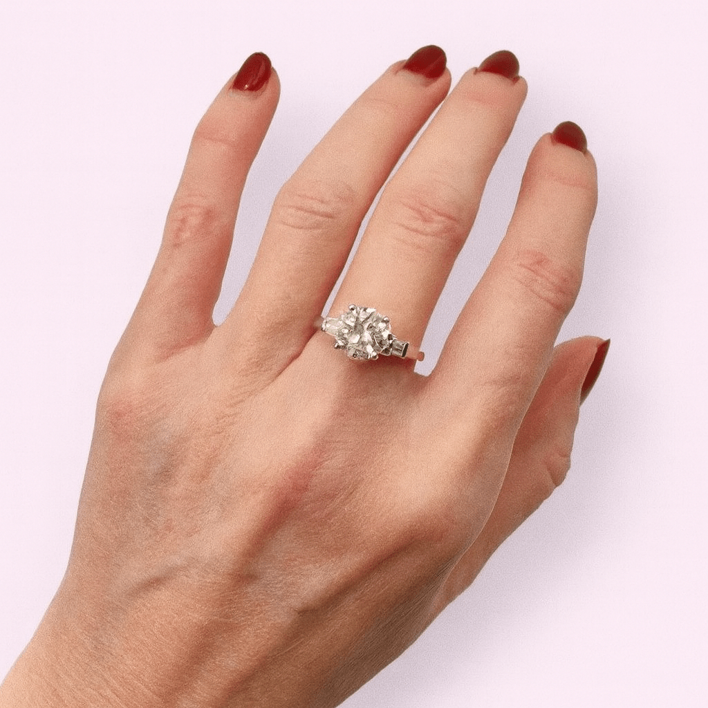 2.12 Carat Natural Diamond Ring, 18K White Gold - WGI Certificate £17,500 - Flamingo Gems
