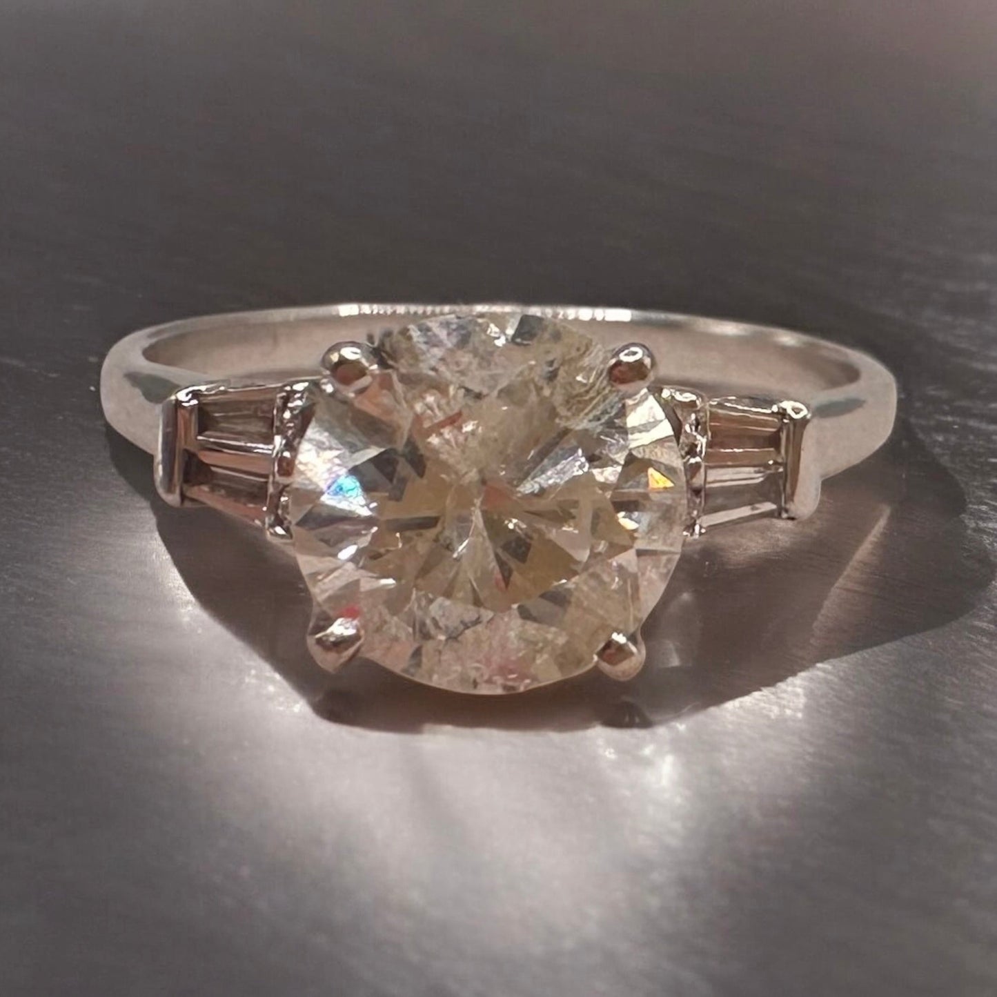 2.12 Carat Natural Diamond Ring, 18K White Gold - WGI Certificate £17,500 - Flamingo Gems