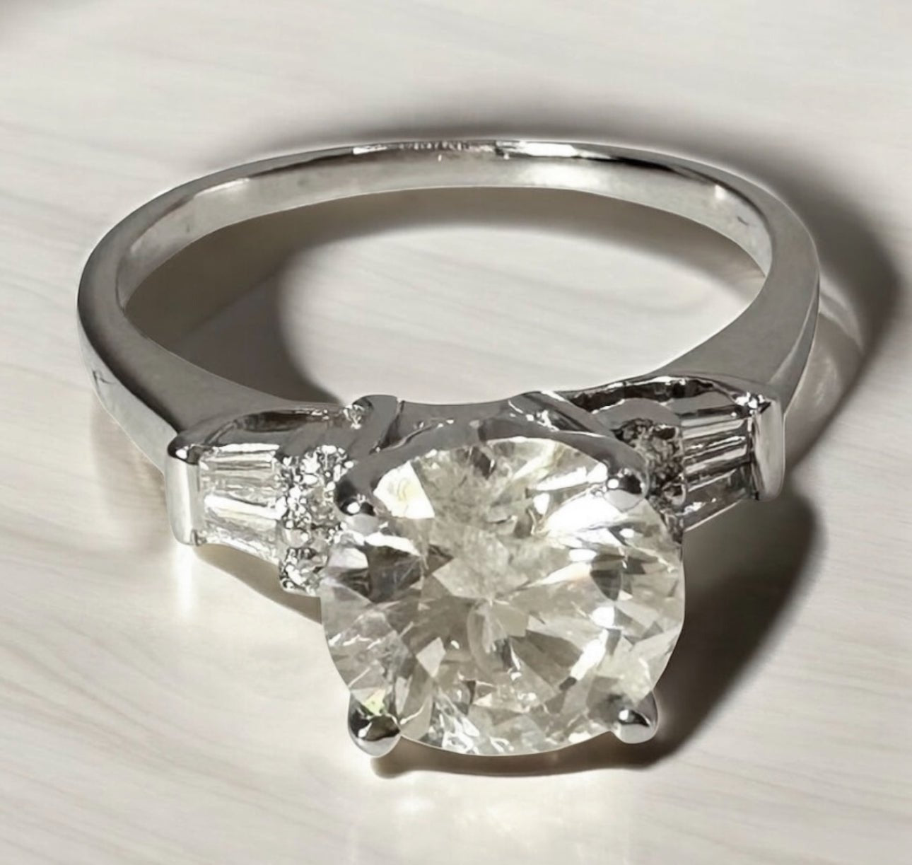 2.12 Carat Natural Diamond Ring, 18K White Gold - WGI Certificate £17,500 - Flamingo Gems