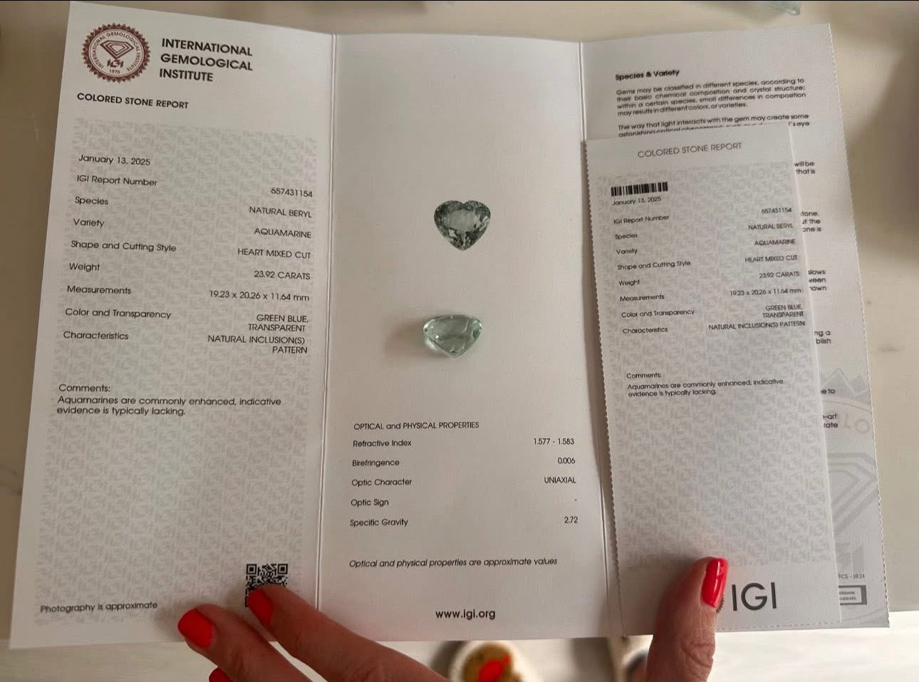 23.92ct Certified Aquamarine - Flamingo Gems