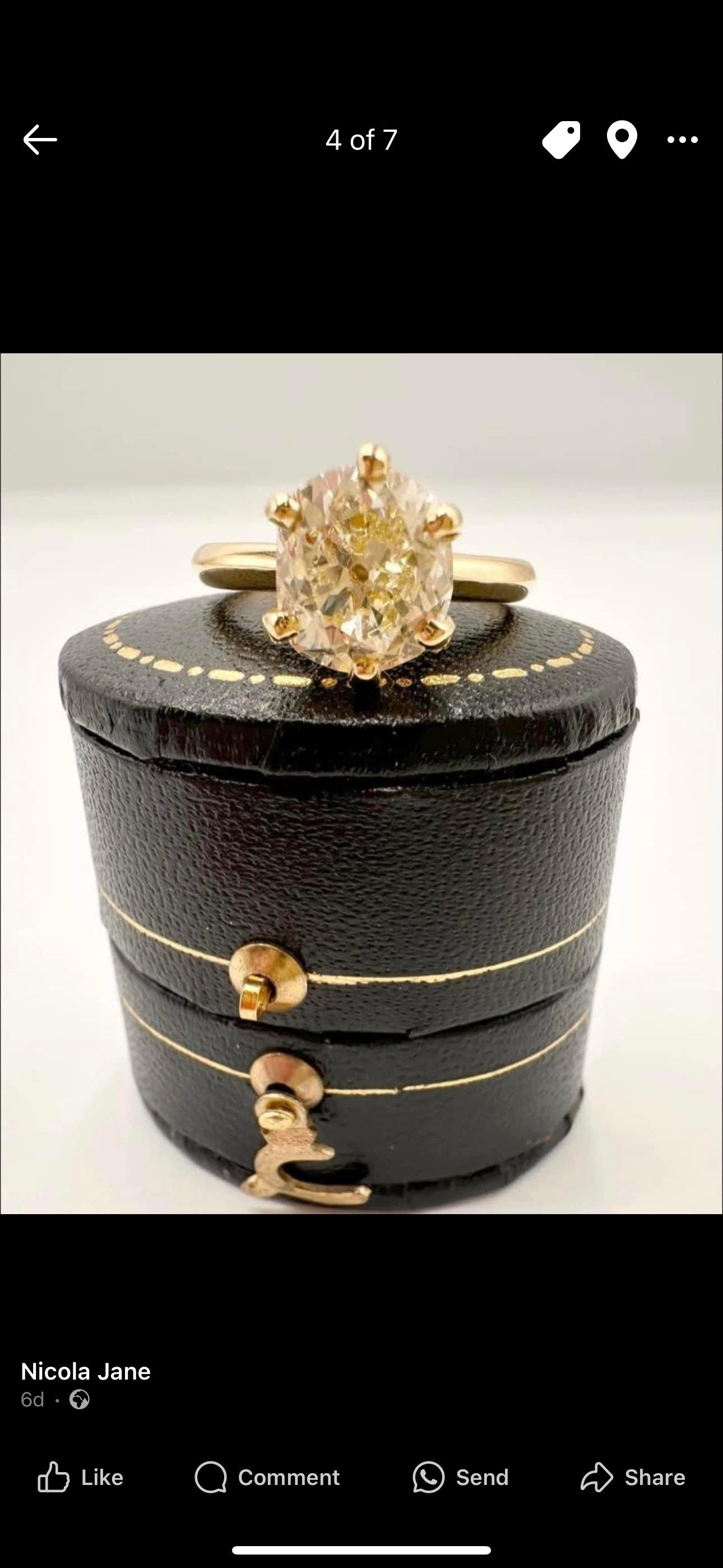 2.46 Carat Cushion Old Cut Diamond Solitaire, 18 Carat Yellow Gold - WGI Certificate £27,600 - Flamingo Gems