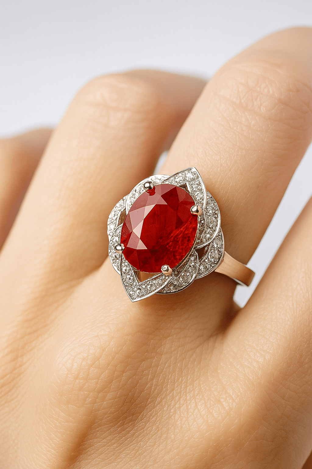 3.35 Ct Natural Sapphire and 0.20 Ct Natural Diamond Ring. 18K White Gold, WGI Certificate £3,800 - Flamingo Gems