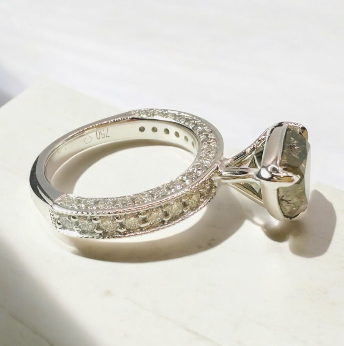 3.90 Carat Natural Diamond Ring - 18K White Gold - WGI Certificate £7,500 - Flamingo Gems