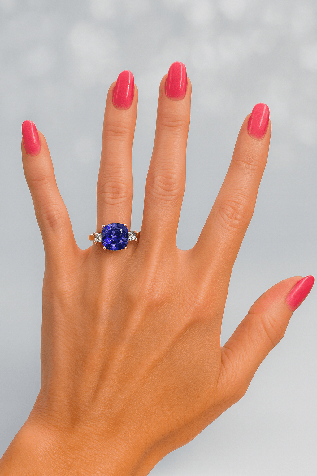 4.13ct Tanzanite and Diamond 18k Yellow Gold Ring 💜 WGI Certificate £8,600 - Flamingo Gems