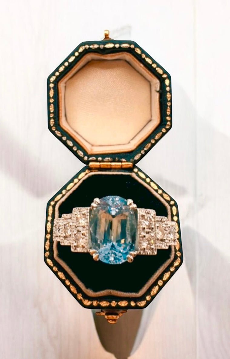 4.85 Ct Natural Ceylon Sapphire, 0.60 Ct Diamond Ring, Platinum - WGI Certificate £13,200 - Flamingo Gems