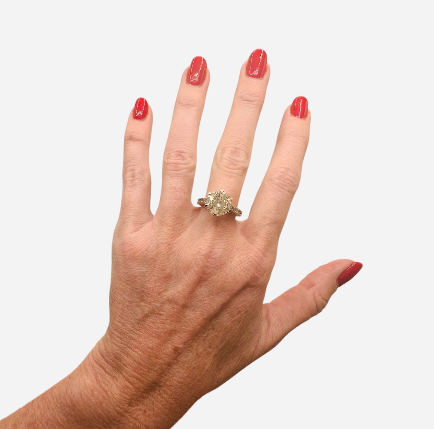 5.11 Ct Natural Diamond Ring, 18k White Gold - AGI Certificate £62,780 - Flamingo Gems
