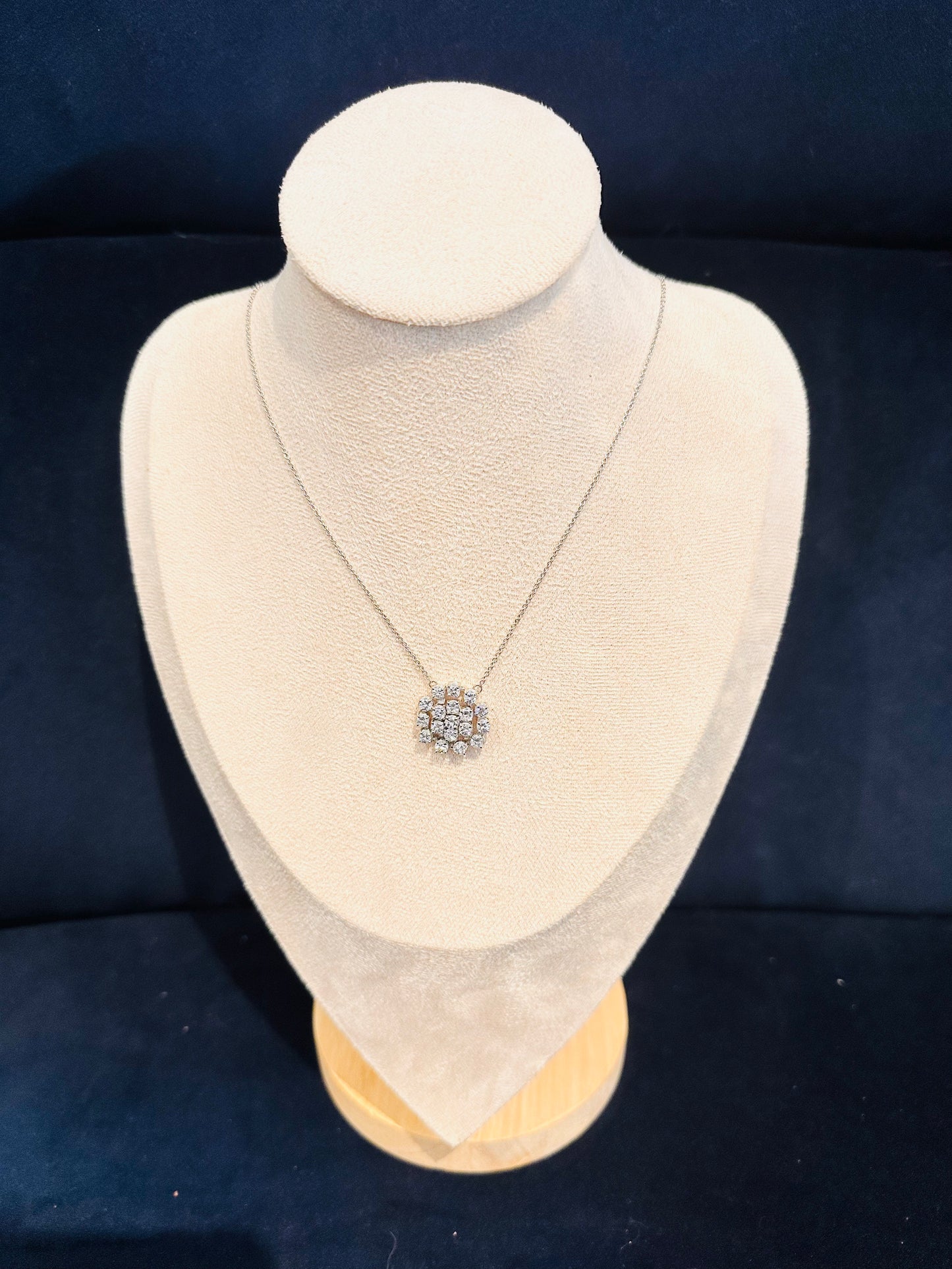 2.10 Carat Diamond Necklace, 18K White Gold - WGI Certificate £7,900