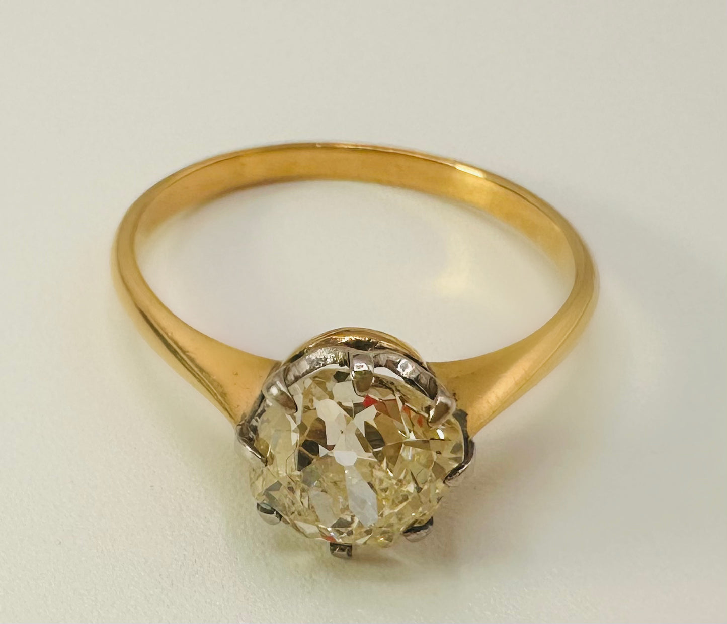 1.80 Ct Old Mine Cut Solitaire, 18 Ct Gold - WGI Certificate £16,500