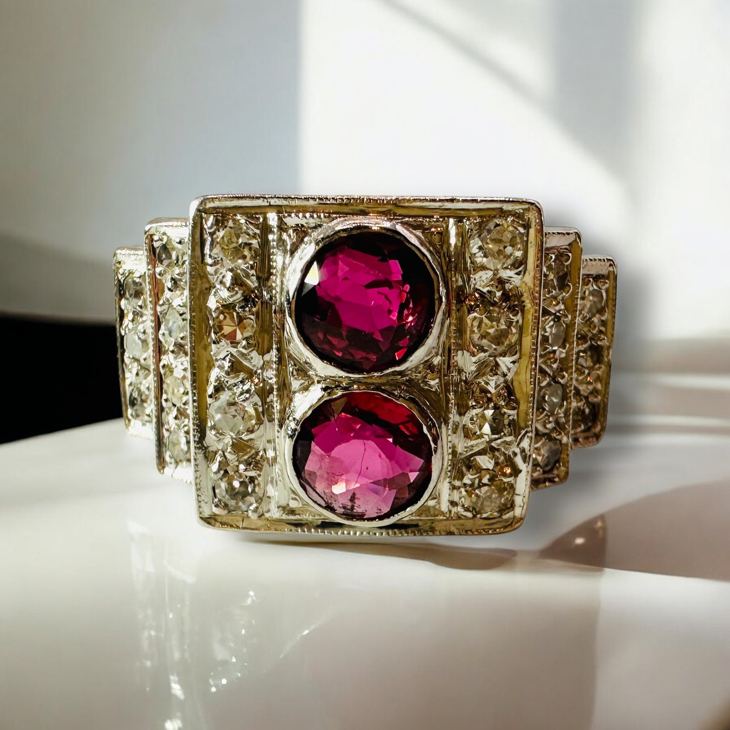1 Ct Burmese Unheated Ruby, 0.40 Ct Old European Cut Diamond, Platinum Ring - WGI Certificate £8,000