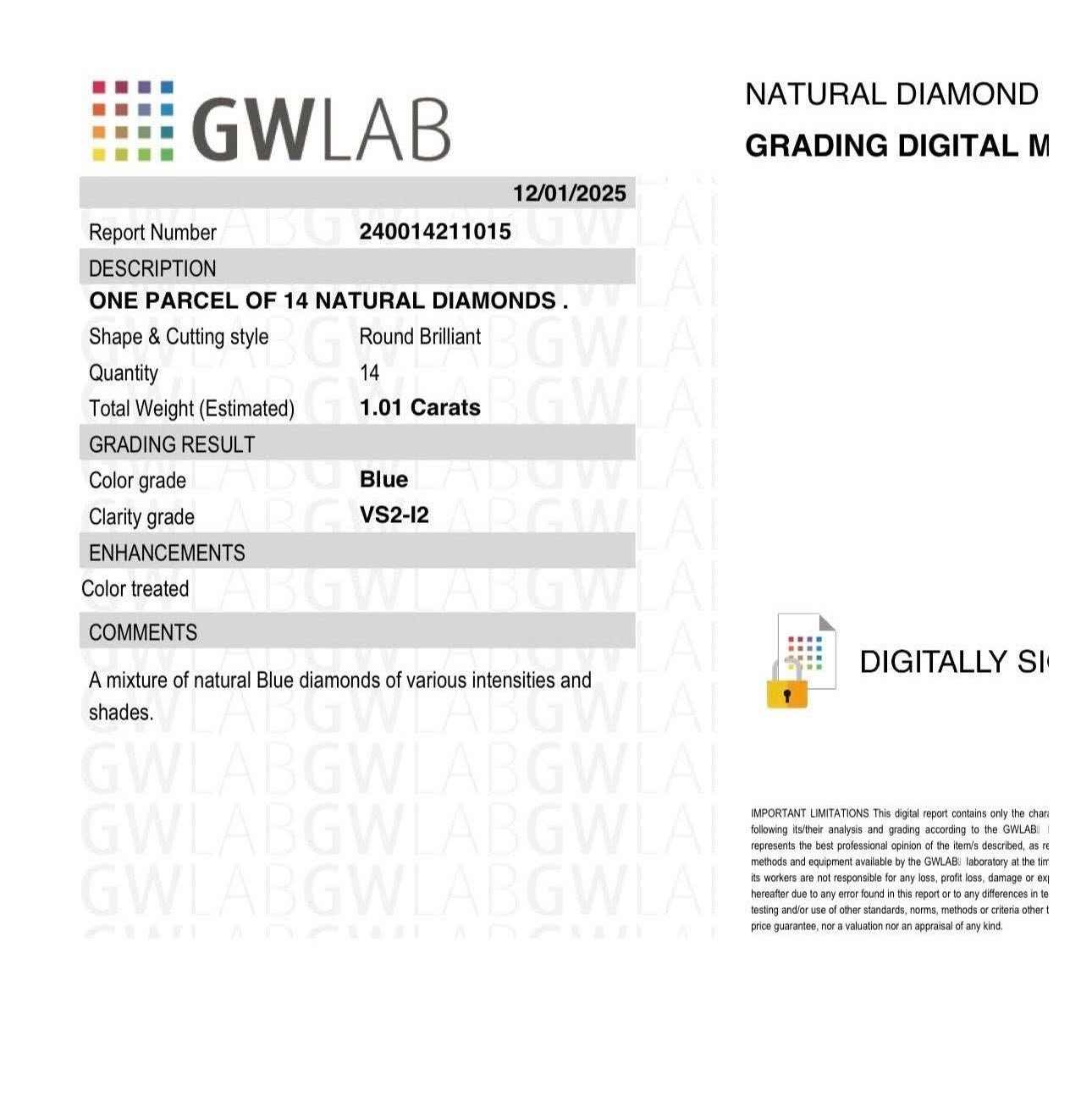 Certified Natural Diamonds in Parcel – GWLAB Certified - Flamingo Gems