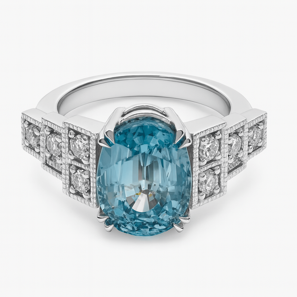 SUMMER SALE - 4.85 Ct Natural Ceylon Sapphire, 0.60 Ct Diamond Ring, Platinum - WGI Certificate £13,200 - Flamingo Gems
