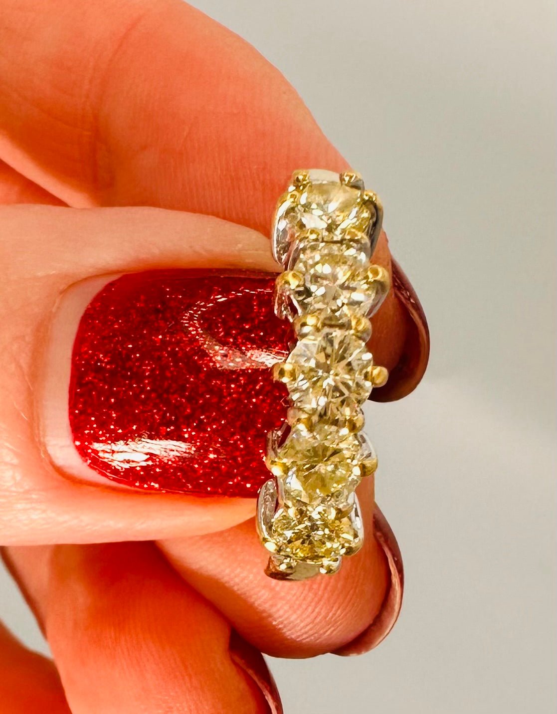 18 Ct Yellow Gold, 1 Ct Diamond Eternity Ring - WGI Certified - £4,800 - Flamingo Gems