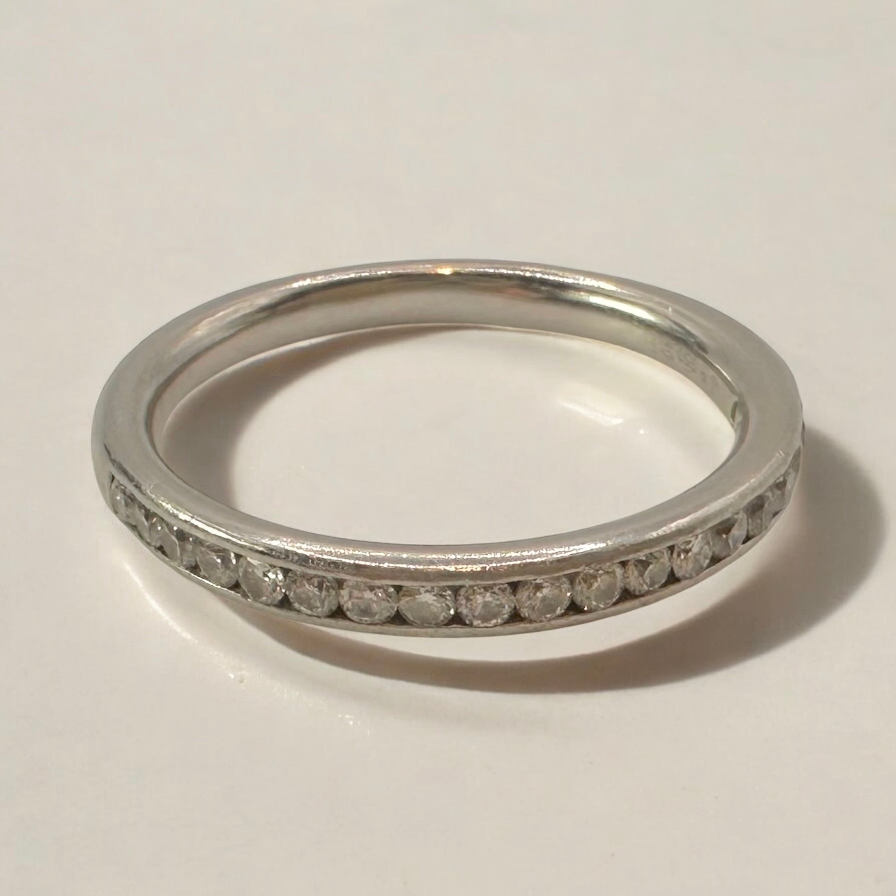 0.33 Ct Natural Diamond, Platinum Beaverbrooks Half Eternity Ring - Flamingo Gems
