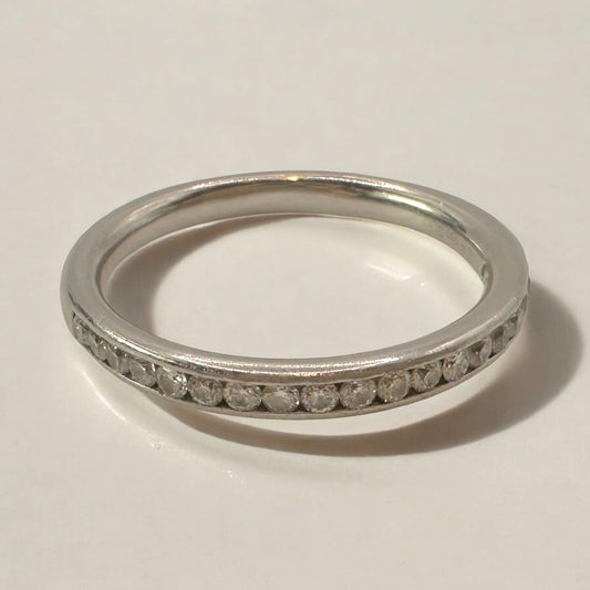 0.33 Ct Natural Diamond, Platinum Beaverbrooks Half Eternity Ring - Flamingo Gems