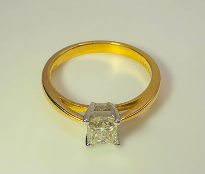 0.50 Princess Cut Natural Diamond Ring - 18k Yellow Gold - WGI Certificate £3,800 - Flamingo Gems