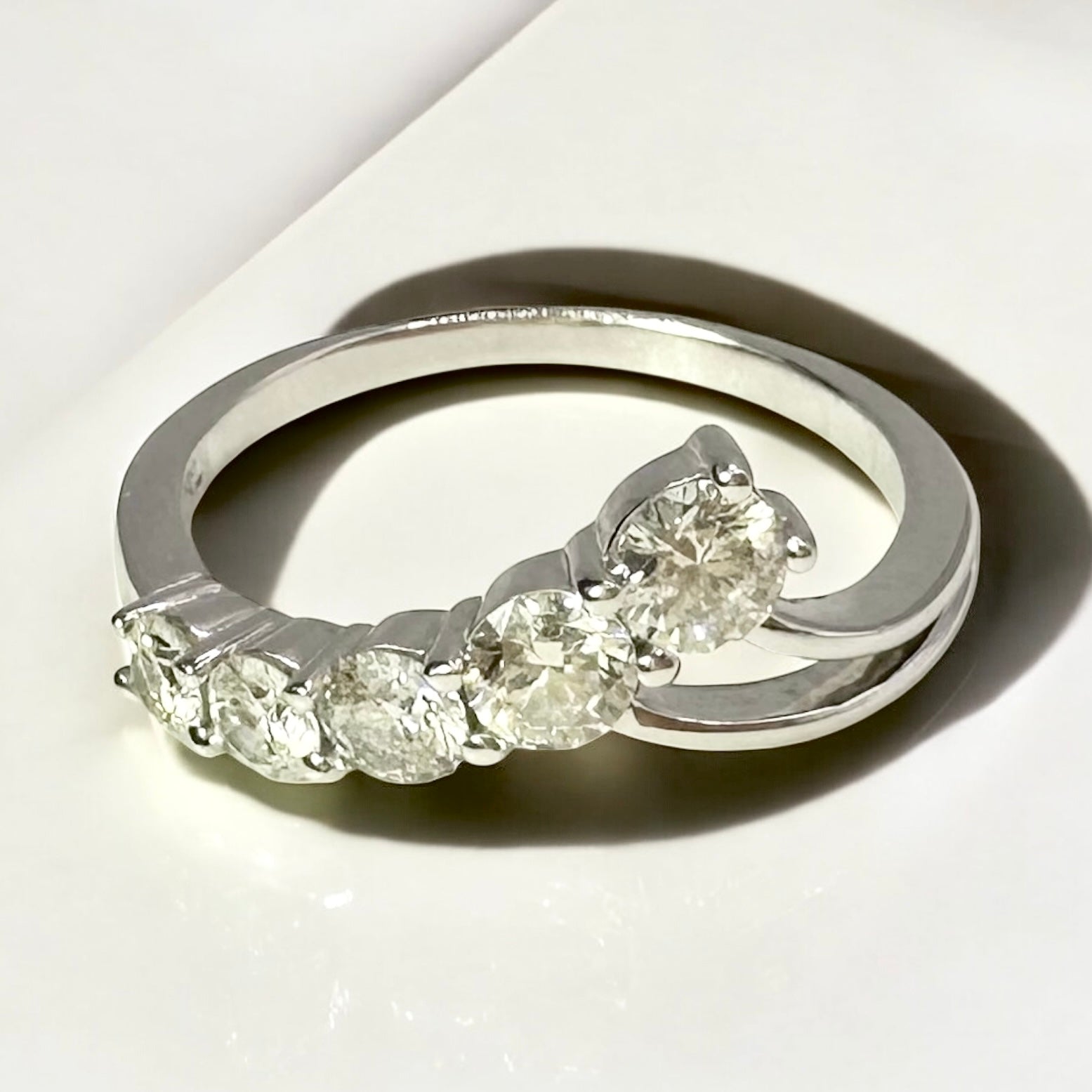 0.60 Ct, 18Ct White Gold Natural Diamond Ring - WGI Certificate £2,500 - Flamingo Gems