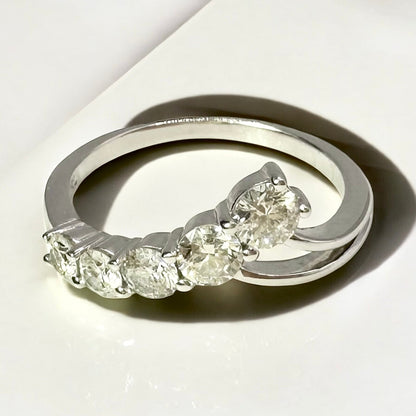0.60 Ct, 18Ct White Gold Natural Diamond Ring - WGI Certificate £2,500 - Flamingo Gems