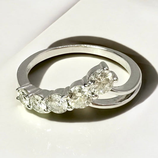 0.60 Ct, 18Ct White Gold Natural Diamond Ring - WGI Certificate £2,500 - Flamingo Gems