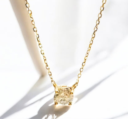 0.72 Carat Natural Diamond Necklace, 18K Yellow Gold - WGI Certificate £4,200 - Flamingo Gems