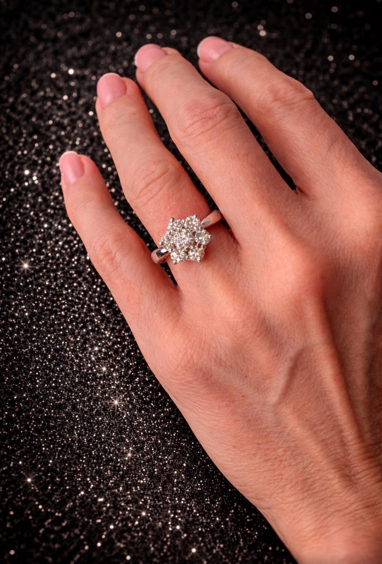 💎 1.00ct Natural Diamond Cluster Ring | 18ct White Gold | Size I | RRP £4,000 💎 - Flamingo Gems