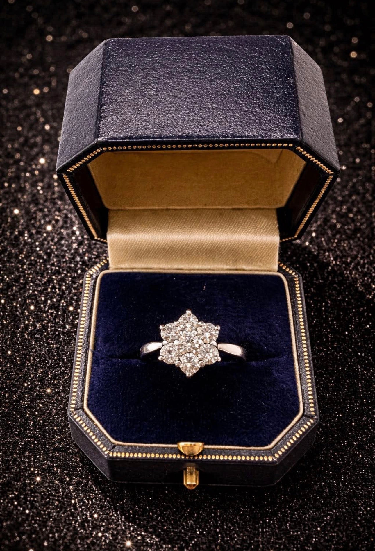 💎 1.00ct Natural Diamond Cluster Ring | 18ct White Gold | Size I | RRP £4,000 💎 - Flamingo Gems