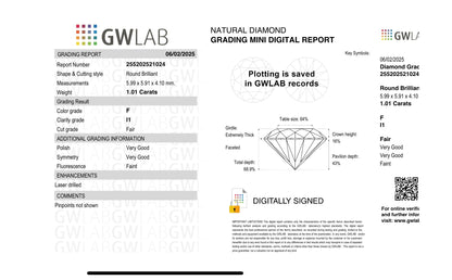 1.01 Carat Natural Diamond Necklace, 18K Yellow Gold - WGI Certificate £6,500 - Flamingo Gems